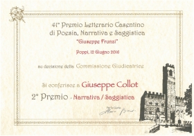 Giuseppe Collot - Il dolore di Freud, Premio Letterario Casentino - Europa Edizioni