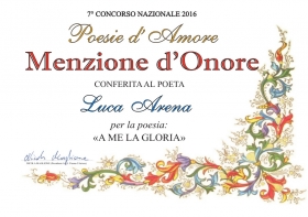 Luca Arena "GUARDA IL PROFUMO DEI SENSI CHE TOCCA IL SUONO DEI GUSTI " Menzione - Europa Edizioni