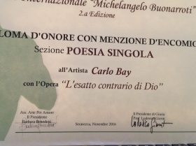 Premio Michelangelo Buonarroti 2016 - poesia singola - Europa Edizioni