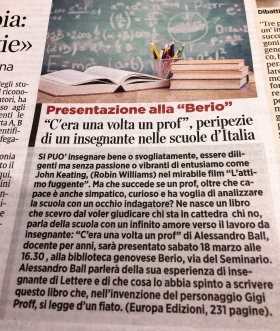 articolo su il Secolo XIX, edizione di Genova - Europa Edizioni