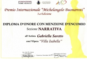 diploma d'onore del premio "Michelangelo Buonarroti" - Europa Edizioni