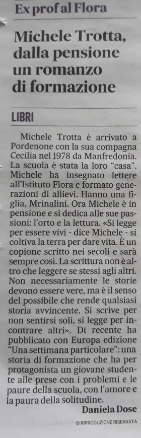 articolo  "IL GAZZETTINO" del 13 febbraio. - Europa Edizioni