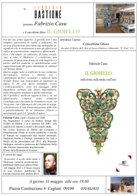 locandina presentazione a Cagliari (31 maggio presso la Libreria Bastione) - Europa Edizioni