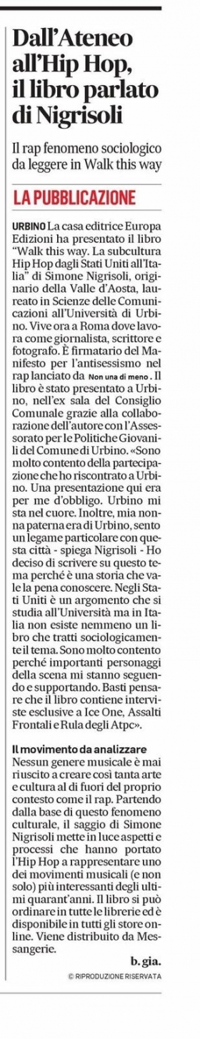 Recensione sul Corriere Adriatico - Europa Edizioni