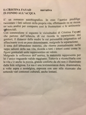 Menzione cartacea del premioEmily Dikinson - Europa Edizioni