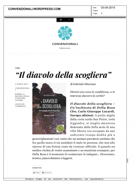 recensione del libro di Carlo Lucardi "Il diavolo della scogliera" - Europa Edizioni